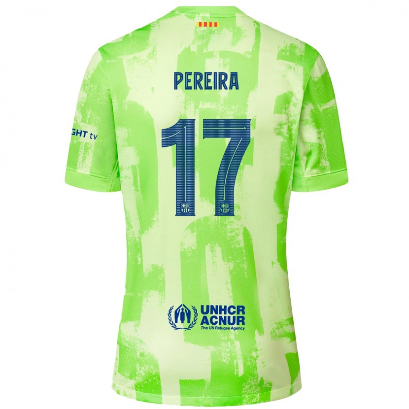 Danxen Donna Maglia Andrea Pereira #17 Lime Kit Gara Third 2024/25 Maglietta