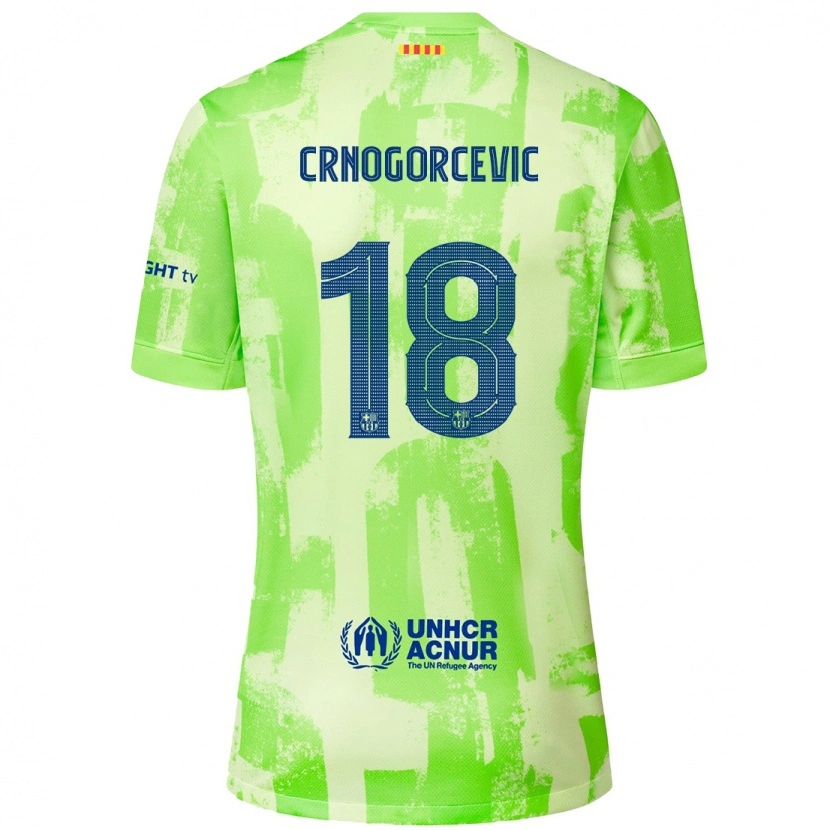 Danxen Donna Maglia Ana-Maria Crnogorcevic #18 Lime Kit Gara Third 2024/25 Maglietta