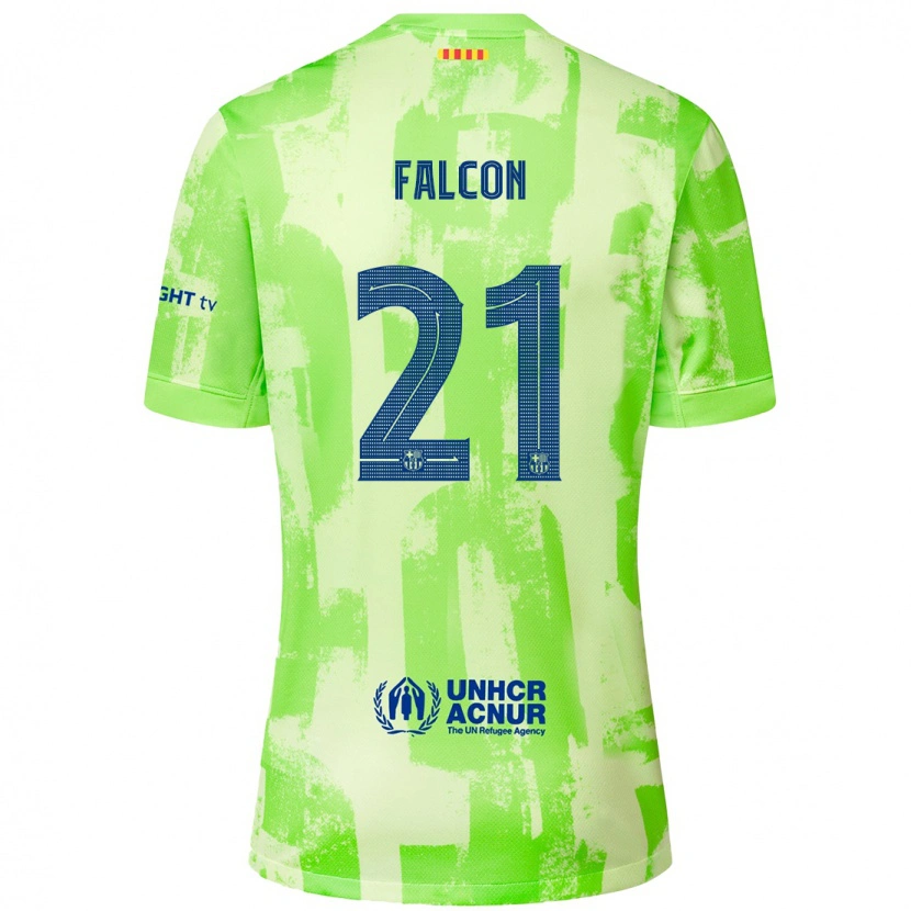 Danxen Donna Maglia Andrea Falcon #21 Lime Kit Gara Third 2024/25 Maglietta