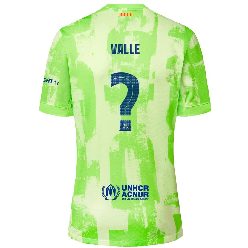 Danxen Donna Maglia Alex Valle #0 Lime Kit Gara Third 2024/25 Maglietta
