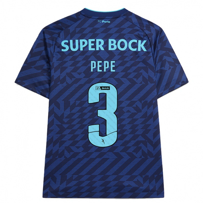 Danxen Donna Maglia Pepe #3 Blu Navy Kit Gara Third 2024/25 Maglietta