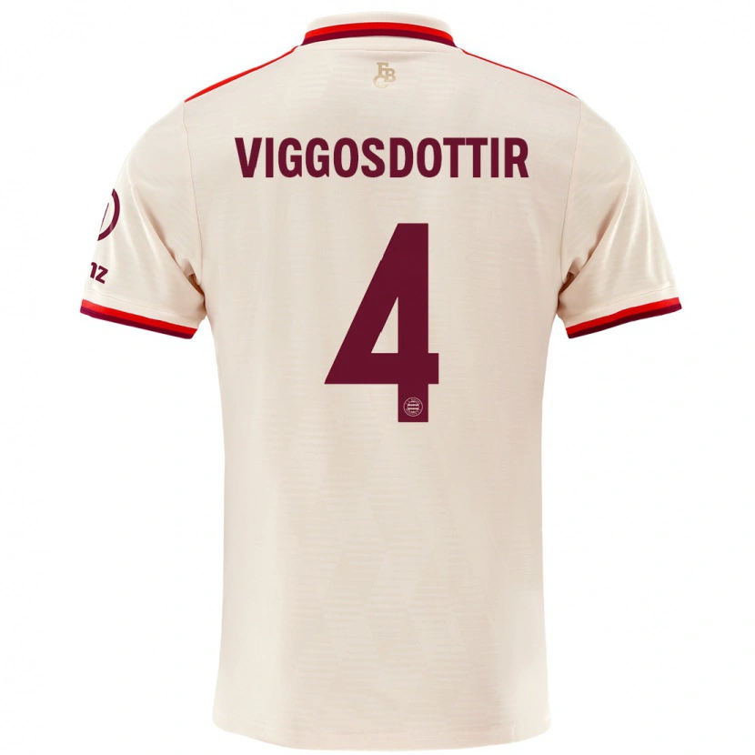 Danxen Donna Maglia Glódís Perla Viggósdóttir #4 Lino Kit Gara Third 2024/25 Maglietta