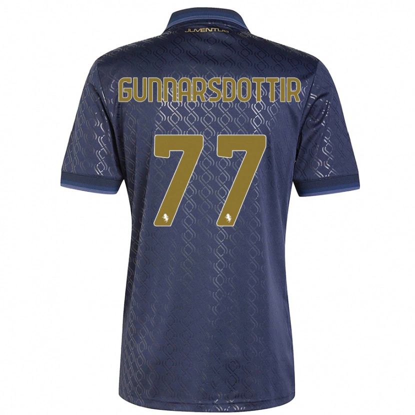 Danxen Donna Maglia Sara Björk Gunnarsdóttir #77 Blu Navy Kit Gara Third 2024/25 Maglietta
