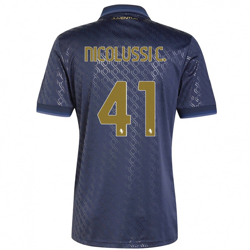 Danxen Donna Maglia Hans Nicolussi Caviglia #41 Blu Navy Kit Gara Third 2024/25 Maglietta