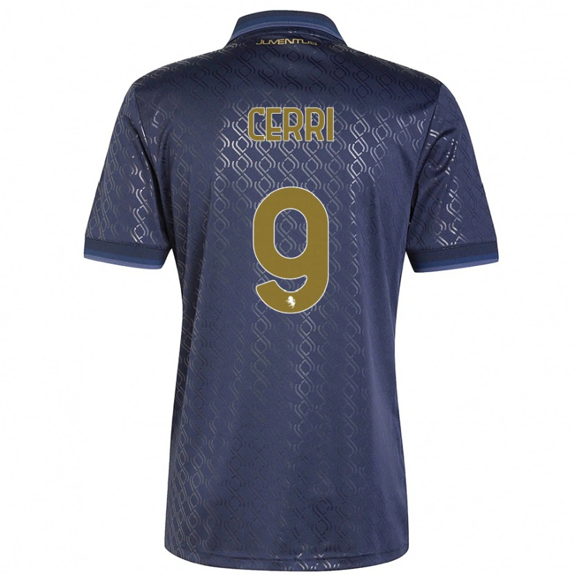 Danxen Donna Maglia Leonardo Cerri #9 Blu Navy Kit Gara Third 2024/25 Maglietta