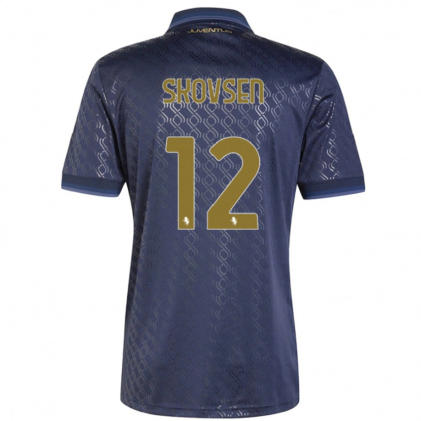Danxen Donna Maglia Matilde Lundorf Skovsen #12 Blu Navy Kit Gara Third 2024/25 Maglietta
