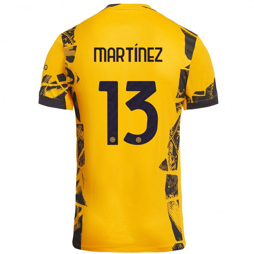Danxen Donna Maglia Josep Martínez #13 Oro Nero Kit Gara Third 2024/25 Maglietta
