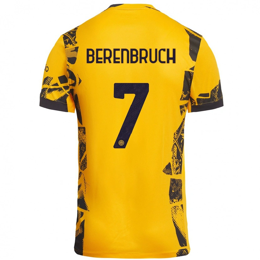 Danxen Donna Maglia Thomas Berenbruch #7 Oro Nero Kit Gara Third 2024/25 Maglietta