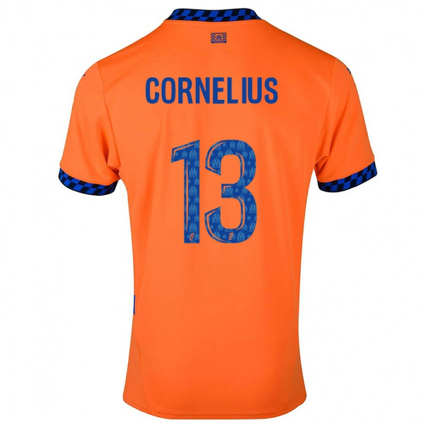 Danxen Donna Maglia Derek Cornelius #13 Arancione Blu Scuro Kit Gara Third 2024/25 Maglietta