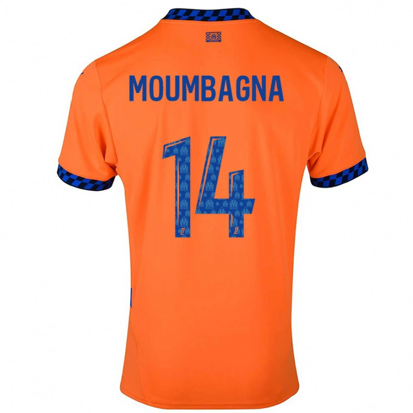 Danxen Donna Maglia Faris Moumbagna #14 Arancione Blu Scuro Kit Gara Third 2024/25 Maglietta
