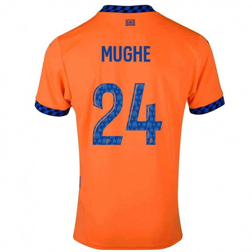 Danxen Donna Maglia François Mughe #24 Arancione Blu Scuro Kit Gara Third 2024/25 Maglietta