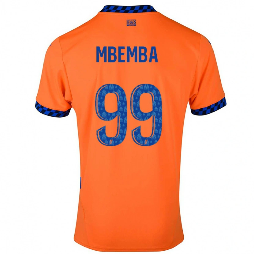 Danxen Donna Maglia Chancel Mbemba #99 Arancione Blu Scuro Kit Gara Third 2024/25 Maglietta
