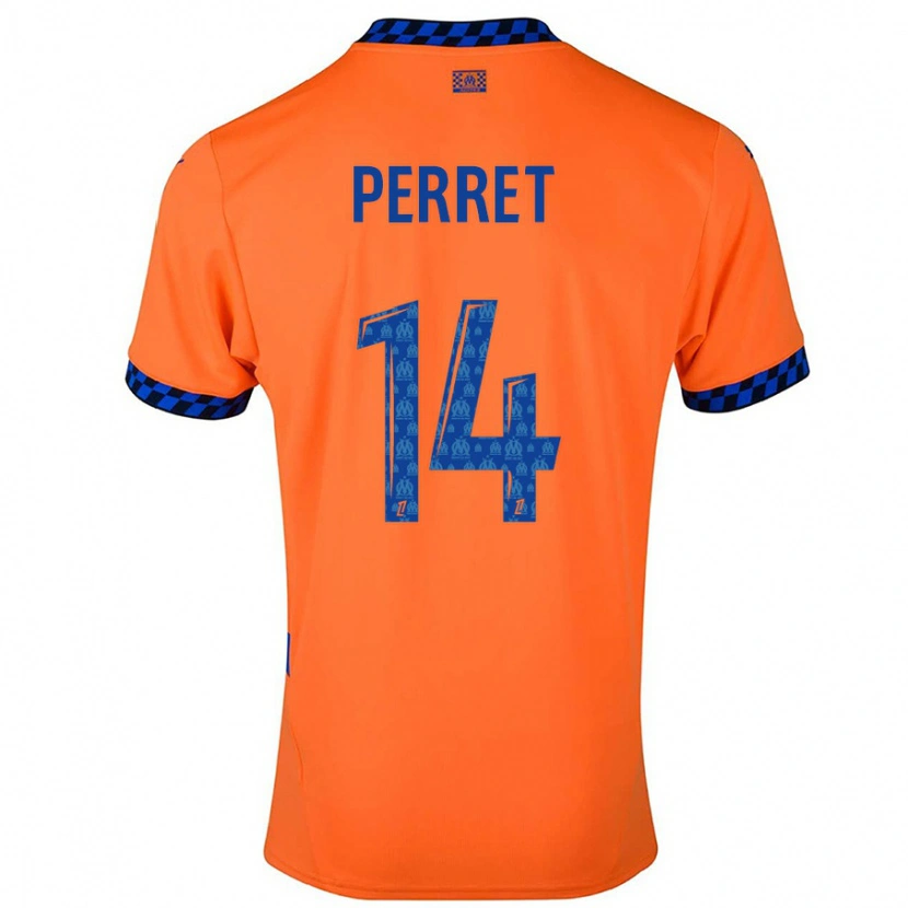 Danxen Donna Maglia Jenny Perret #14 Arancione Blu Scuro Kit Gara Third 2024/25 Maglietta
