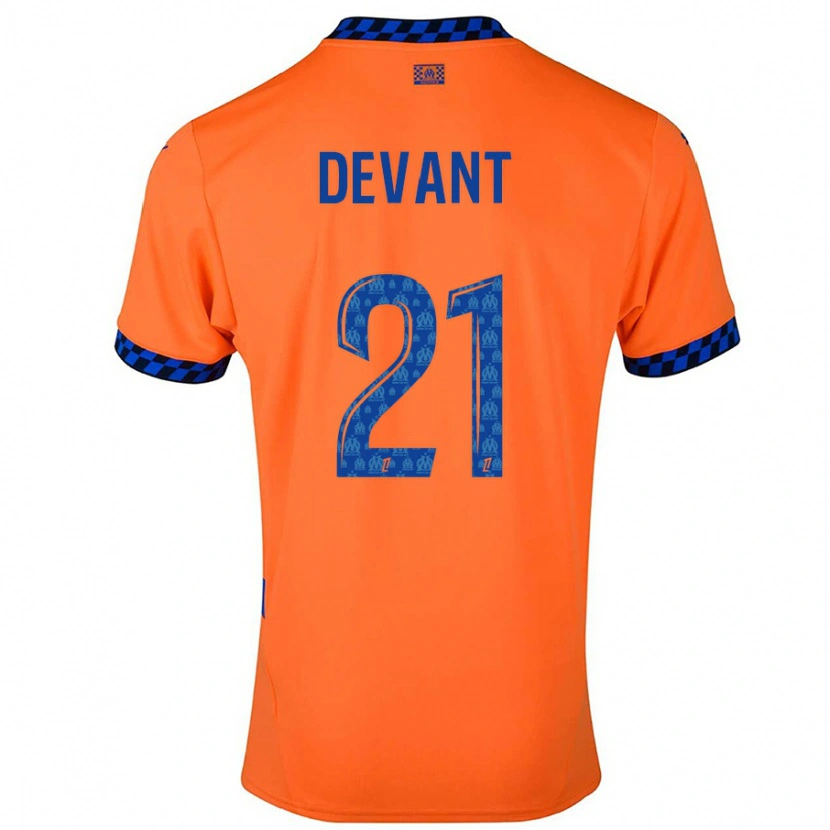 Danxen Donna Maglia Caroline Devant #21 Arancione Blu Scuro Kit Gara Third 2024/25 Maglietta