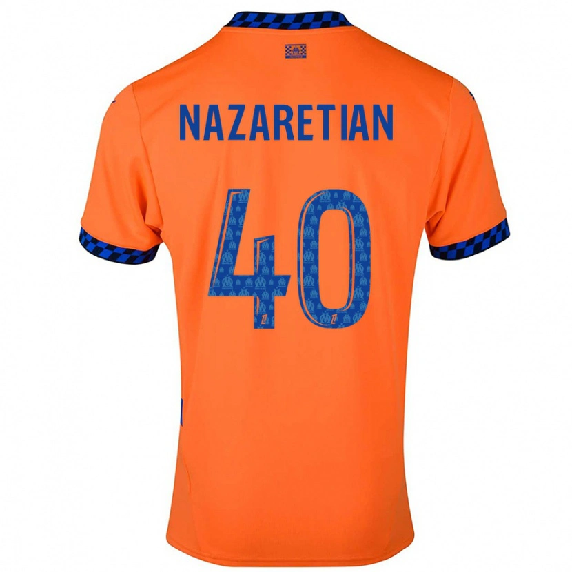 Danxen Donna Maglia Manuel Nazaretian #40 Arancione Blu Scuro Kit Gara Third 2024/25 Maglietta