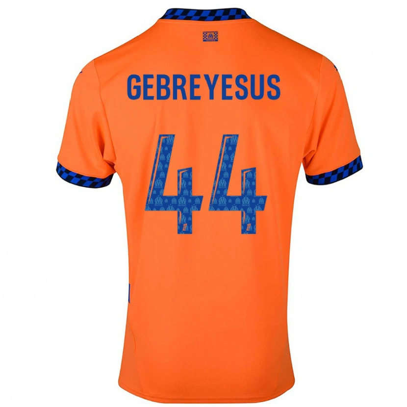 Danxen Donna Maglia Esey Gebreyesus #44 Arancione Blu Scuro Kit Gara Third 2024/25 Maglietta