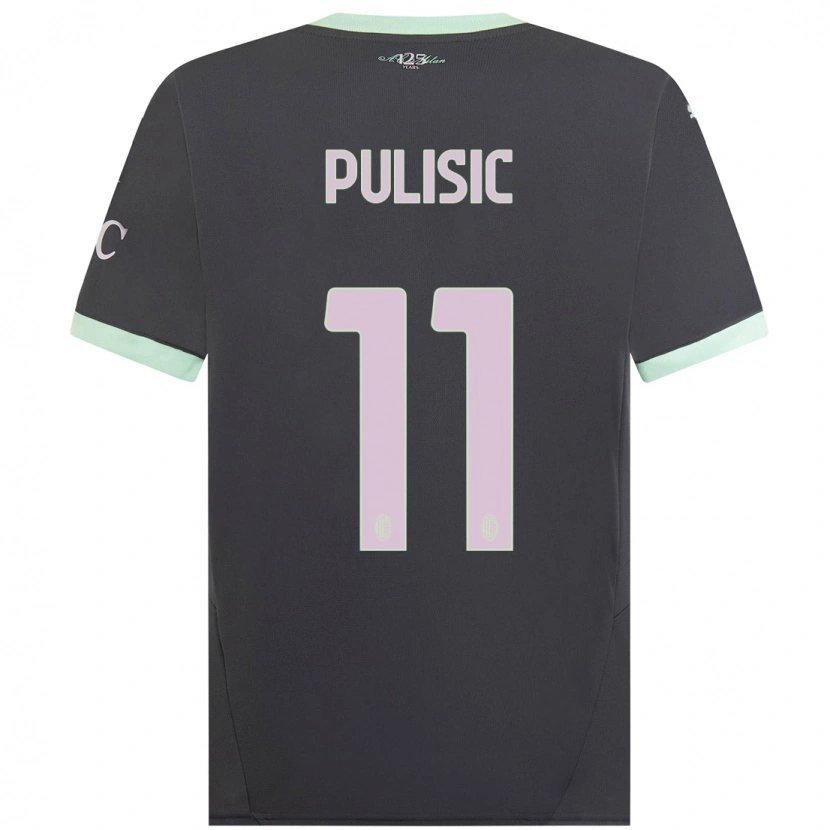 Danxen Donna Maglia Christian Pulisic #11 Grigio Kit Gara Third 2024/25 Maglietta