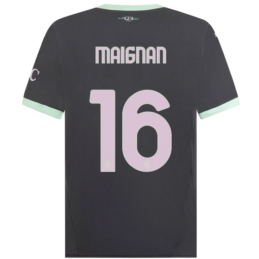 Danxen Donna Maglia Mike Maignan #16 Grigio Kit Gara Third 2024/25 Maglietta