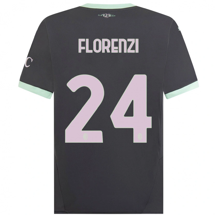 Danxen Donna Maglia Alessandro Florenzi #24 Grigio Kit Gara Third 2024/25 Maglietta