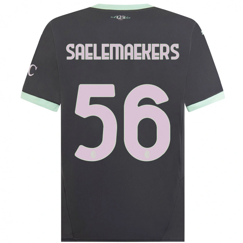 Danxen Donna Maglia Alexis Saelemaekers #56 Grigio Kit Gara Third 2024/25 Maglietta