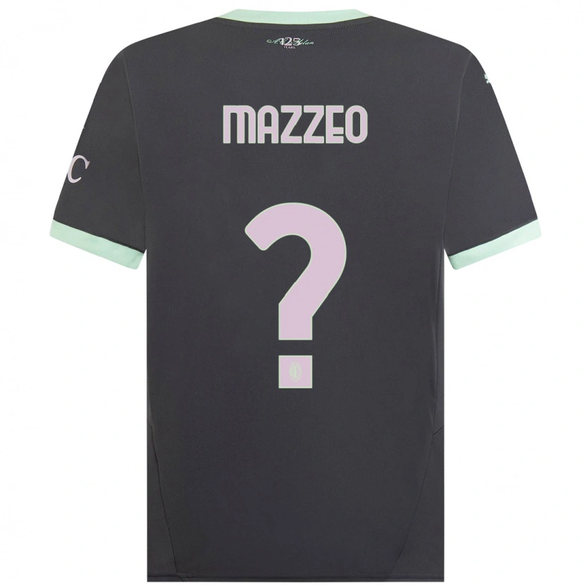 Danxen Donna Maglia Kevin Mazzeo #0 Grigio Kit Gara Third 2024/25 Maglietta