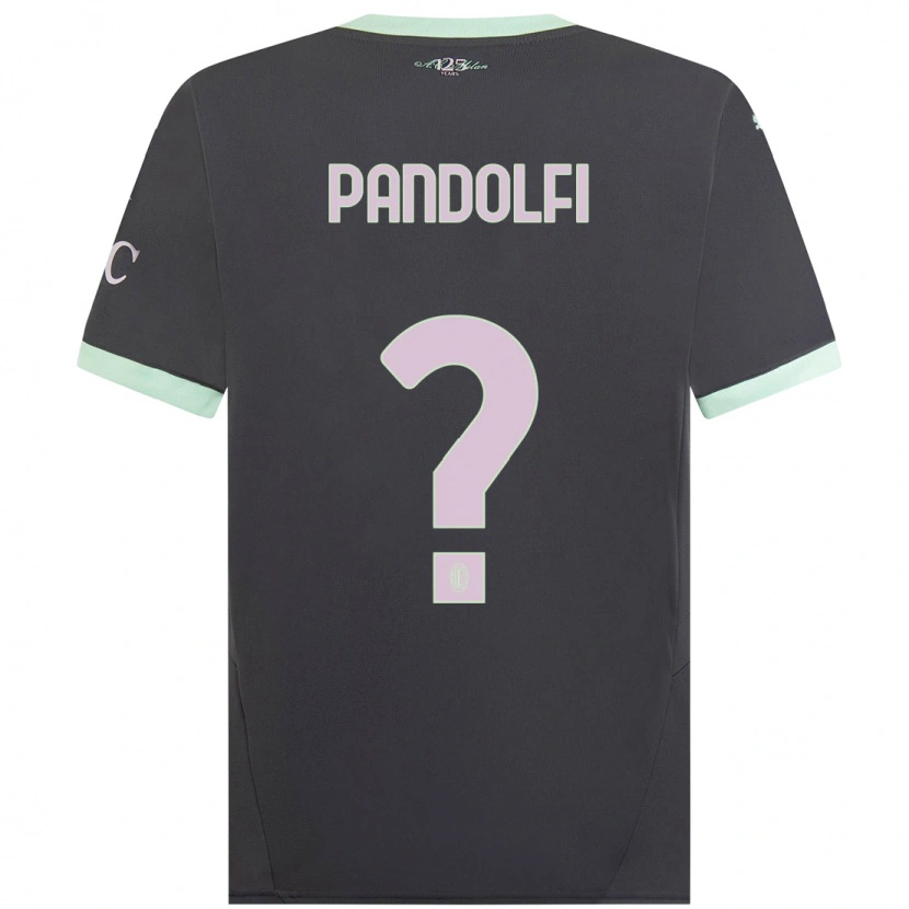 Danxen Donna Maglia Fabio Pandolfi #0 Grigio Kit Gara Third 2024/25 Maglietta