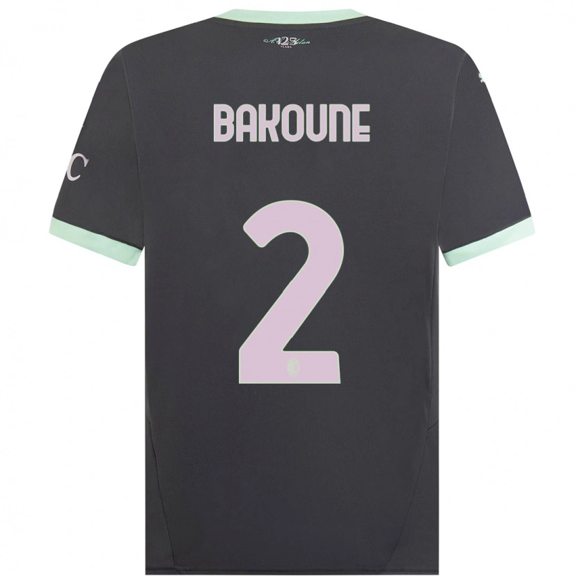 Danxen Donna Maglia Adam Bakoune #2 Grigio Kit Gara Third 2024/25 Maglietta