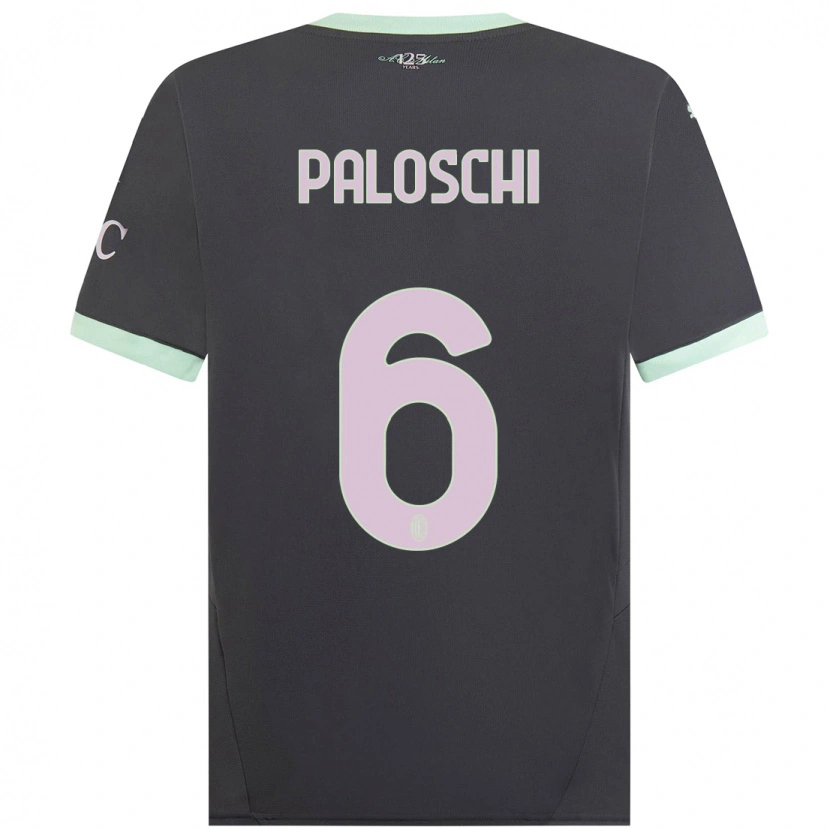 Danxen Donna Maglia Dorian Paloschi #6 Grigio Kit Gara Third 2024/25 Maglietta