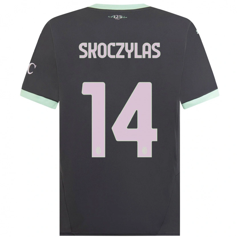 Danxen Donna Maglia Mateusz Skoczylas #14 Grigio Kit Gara Third 2024/25 Maglietta