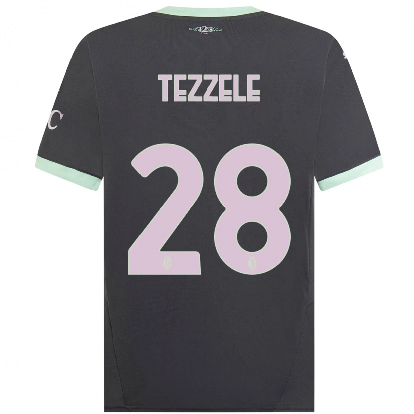 Danxen Donna Maglia Matteo Tezzele #28 Grigio Kit Gara Third 2024/25 Maglietta