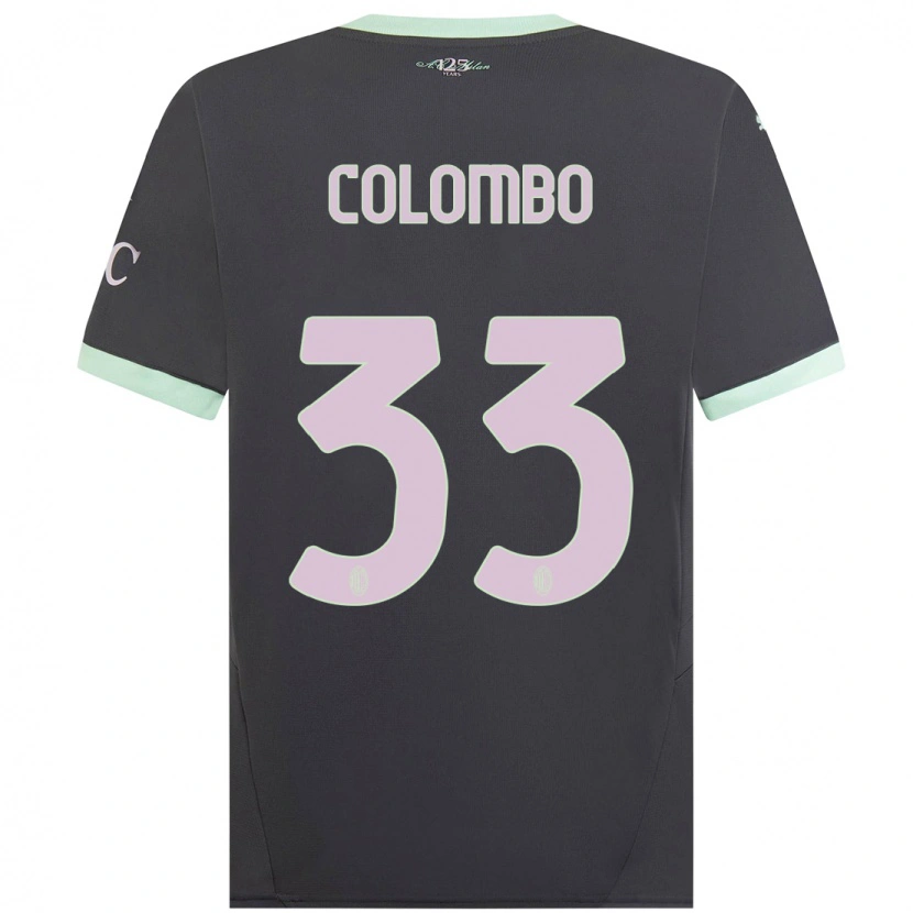 Danxen Donna Maglia Federico Colombo #33 Grigio Kit Gara Third 2024/25 Maglietta