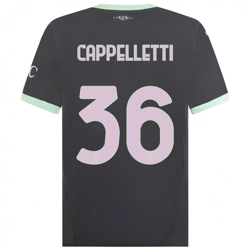 Danxen Donna Maglia Mattia Cappelletti #36 Grigio Kit Gara Third 2024/25 Maglietta