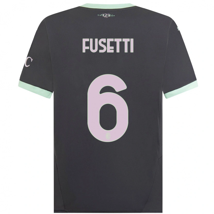 Danxen Donna Maglia Laura Fusetti #6 Grigio Kit Gara Third 2024/25 Maglietta