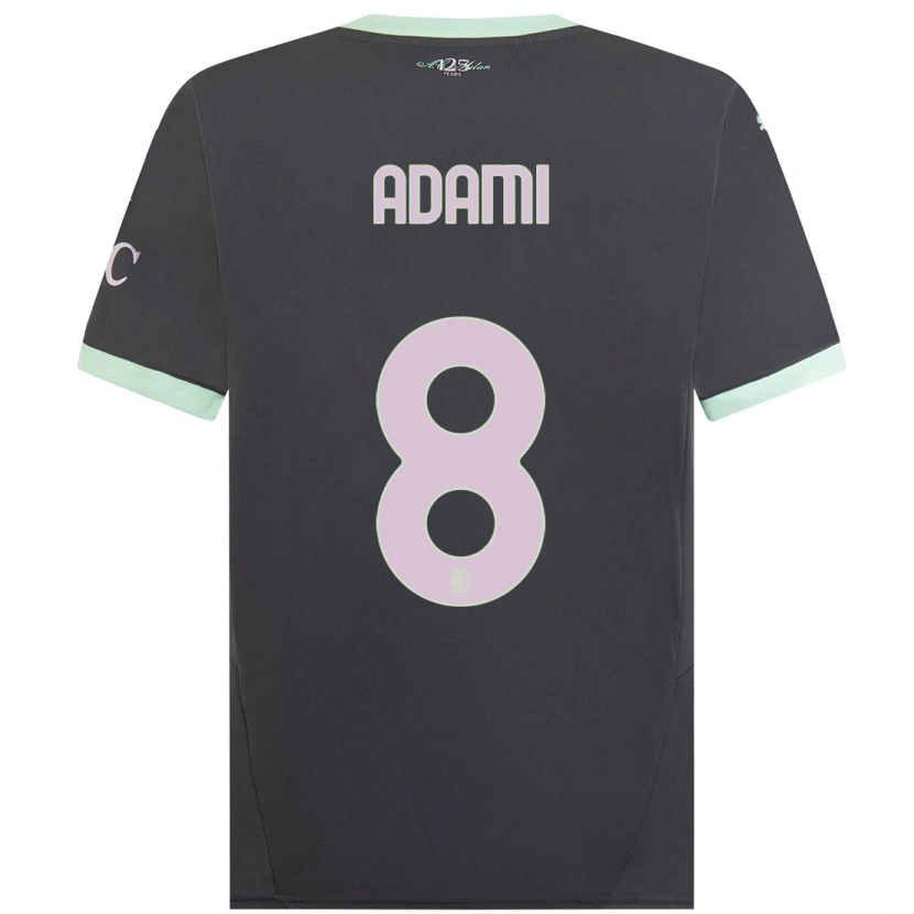 Danxen Donna Maglia Greta Adami #8 Grigio Kit Gara Third 2024/25 Maglietta