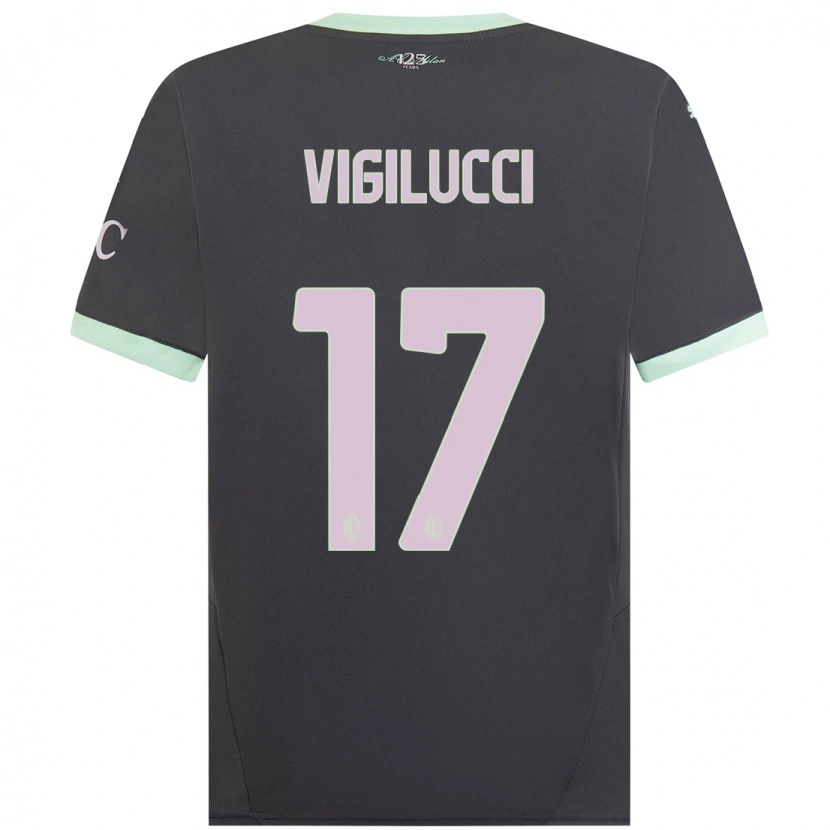 Danxen Donna Maglia Valery Vigilucci #17 Grigio Kit Gara Third 2024/25 Maglietta