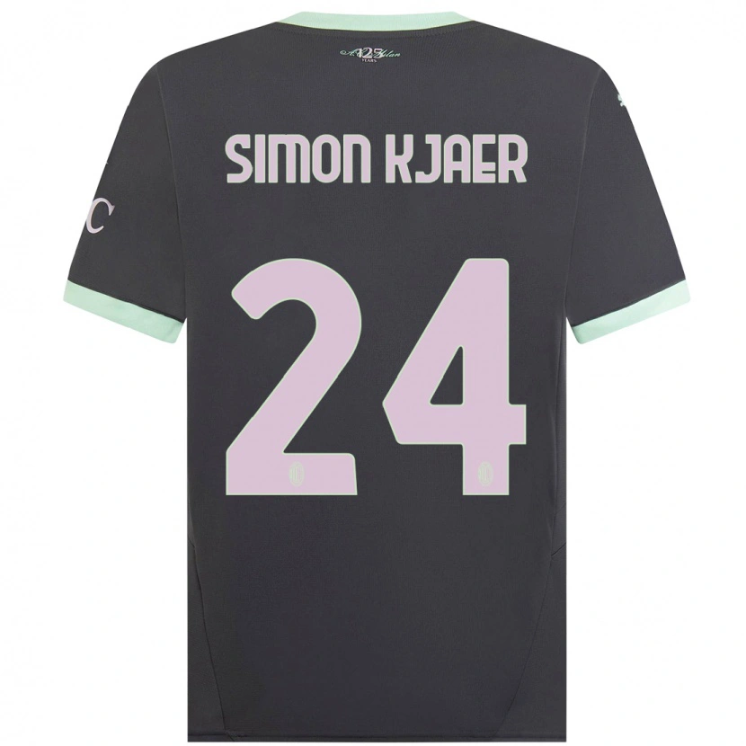 Danxen Donna Maglia Simon Kjaer #24 Grigio Kit Gara Third 2024/25 Maglietta