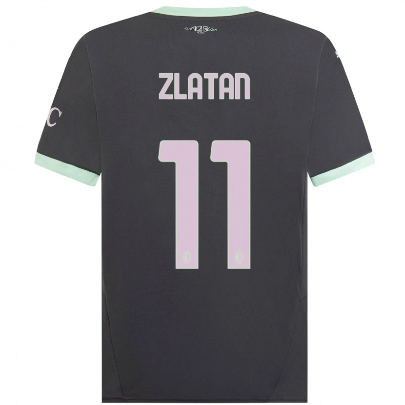 Danxen Donna Maglia Zlatan Ibrahimovic #11 Grigio Kit Gara Third 2024/25 Maglietta