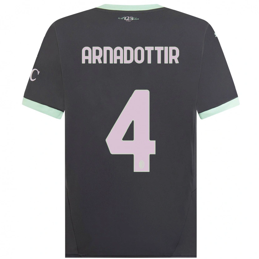 Danxen Donna Maglia Guony Arnadottir #4 Grigio Kit Gara Third 2024/25 Maglietta