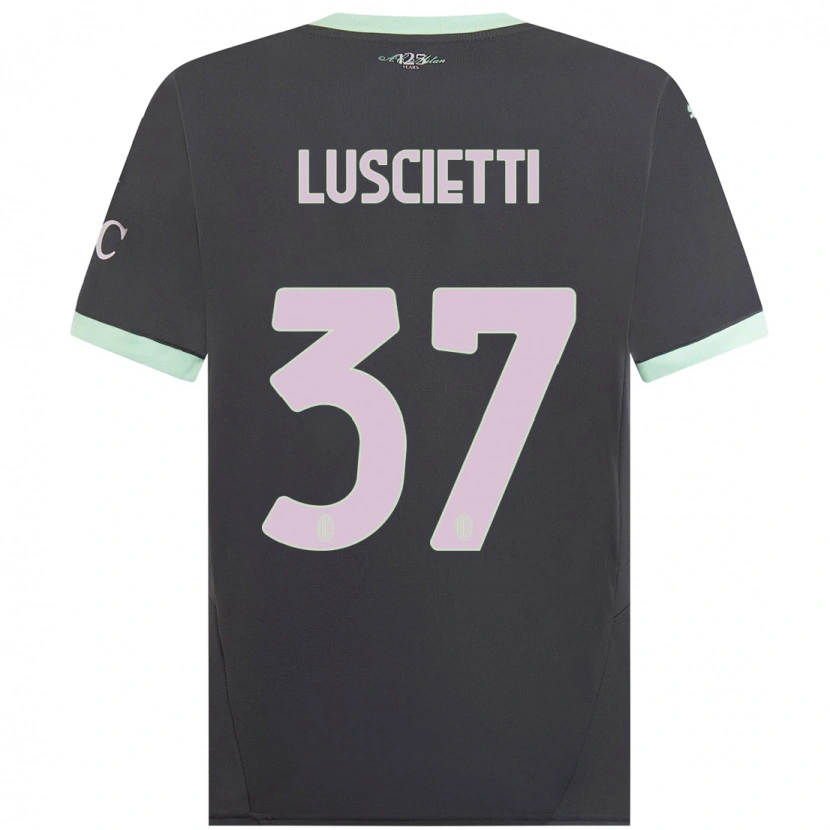Danxen Donna Maglia Abebe Luscietti #37 Grigio Kit Gara Third 2024/25 Maglietta