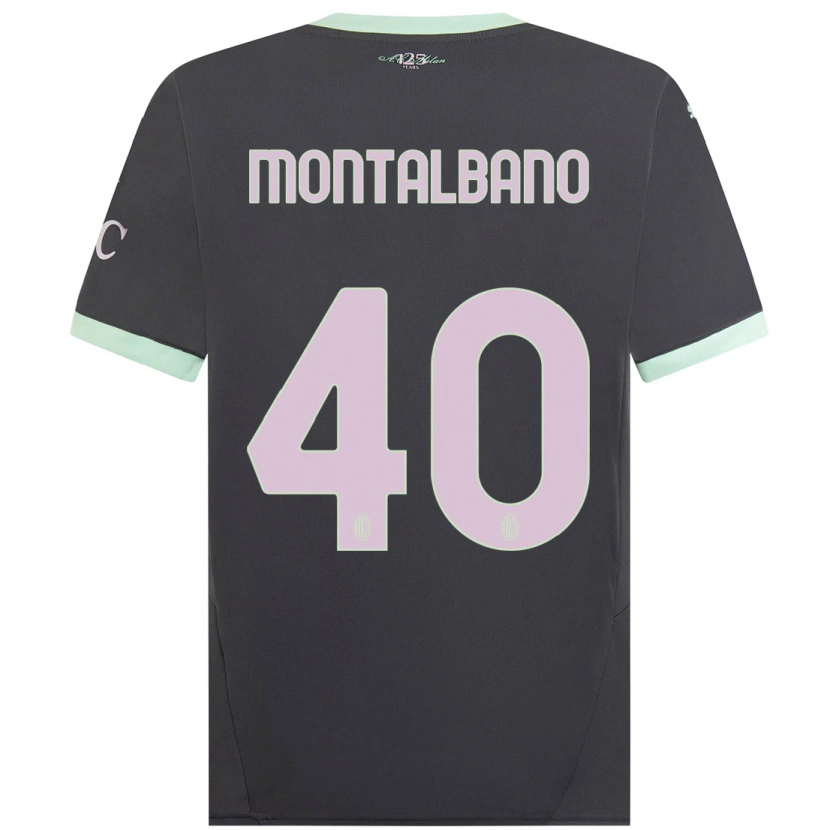 Danxen Donna Maglia Nicolo Montalbano #40 Grigio Kit Gara Third 2024/25 Maglietta