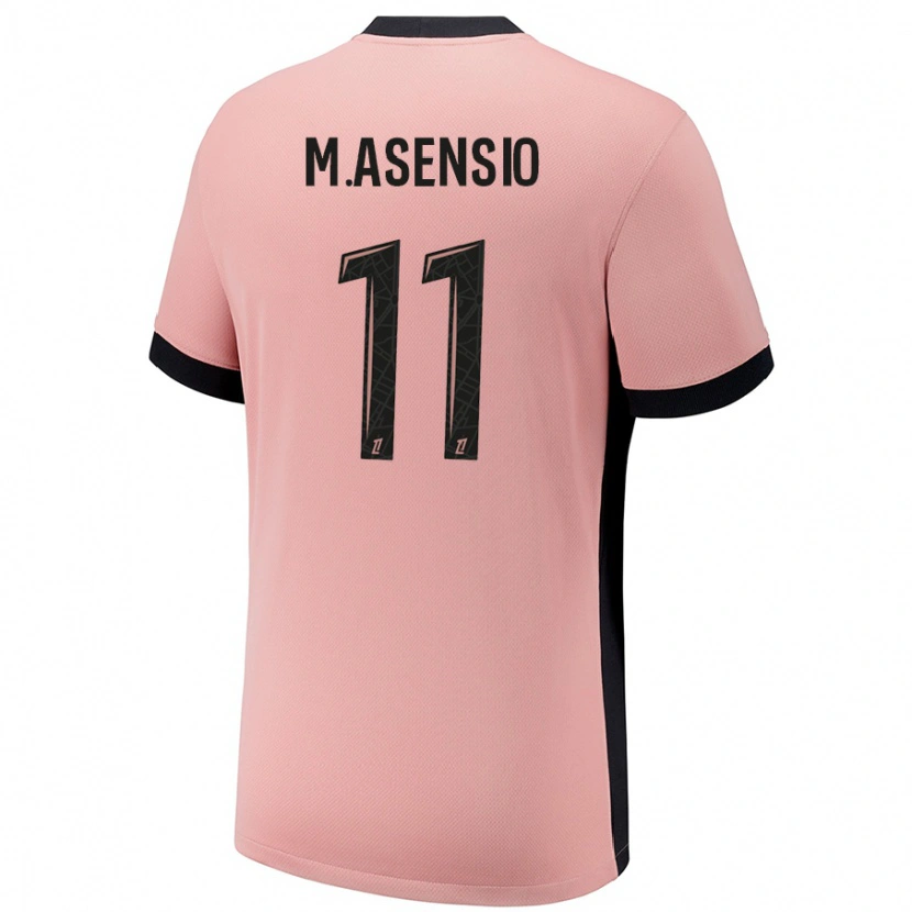 Danxen Donna Maglia Marco Asensio #11 Rosa Ruggine Kit Gara Third 2024/25 Maglietta