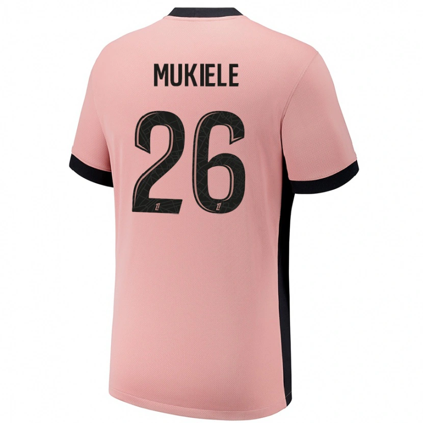 Danxen Donna Maglia Nordi Mukiele #26 Rosa Ruggine Kit Gara Third 2024/25 Maglietta