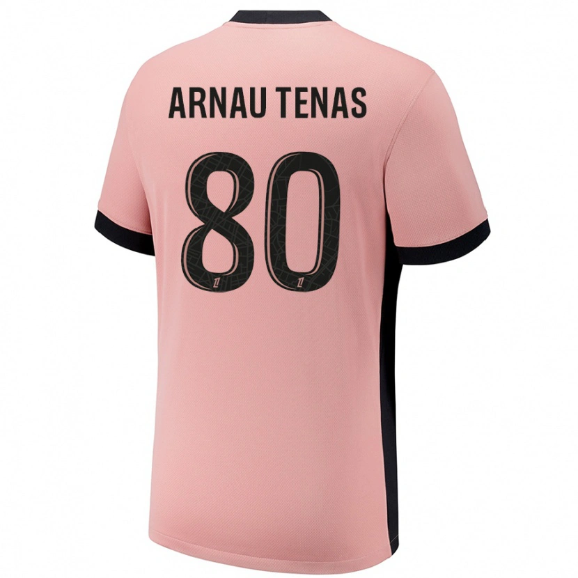 Danxen Donna Maglia Arnau Tenas #80 Rosa Ruggine Kit Gara Third 2024/25 Maglietta