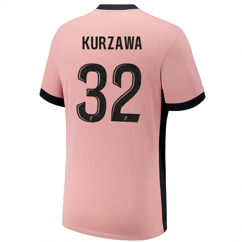 Danxen Donna Maglia Layvin Kurzawa #32 Rosa Ruggine Kit Gara Third 2024/25 Maglietta