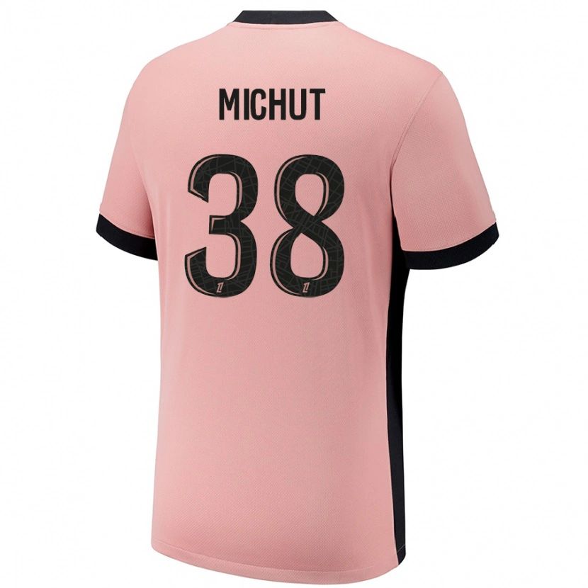 Danxen Donna Maglia Edouard Michut #38 Rosa Ruggine Kit Gara Third 2024/25 Maglietta
