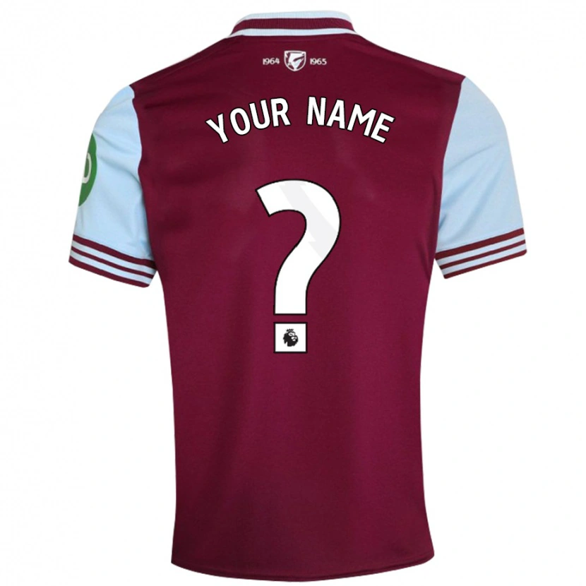 Danxen Bambino Maglia Il Tuo Nome #0 Rosso Scuro Kit Gara Home 2024/25 Maglietta