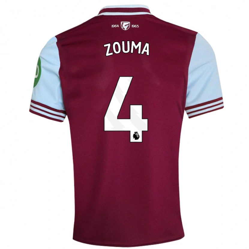Danxen Bambino Maglia Kurt Zouma #4 Rosso Scuro Kit Gara Home 2024/25 Maglietta