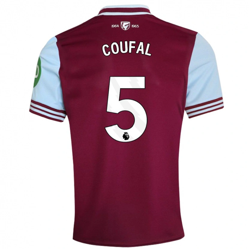 Danxen Bambino Maglia Vladimír Coufal #5 Rosso Scuro Kit Gara Home 2024/25 Maglietta