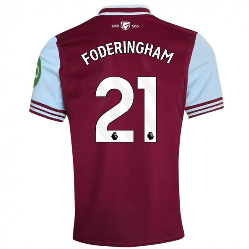 Danxen Bambino Maglia Wes Foderingham #21 Rosso Scuro Kit Gara Home 2024/25 Maglietta