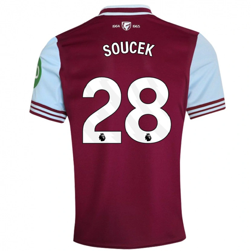 Danxen Bambino Maglia Tomas Soucek #28 Rosso Scuro Kit Gara Home 2024/25 Maglietta
